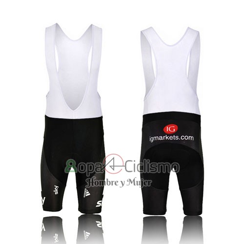 Sky Ropa Ciclismo Culotte Corto 2014 Mangas Cortas Negro y AMarillo